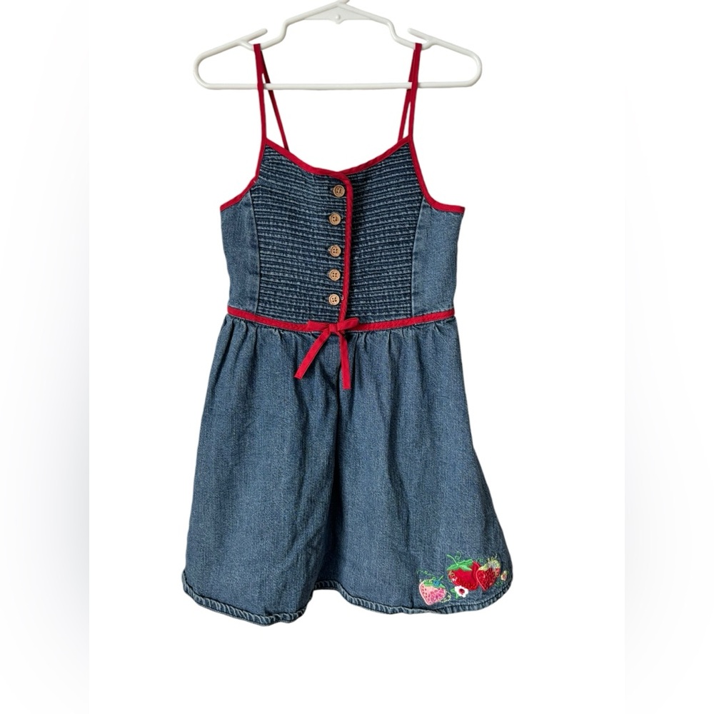 2007 gymboree denim strawberry dress sz 4